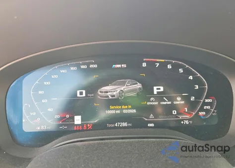 2020 BMW M5 Base z USA, uszkodzony, nr VIN WBSJF0C08LCD17957